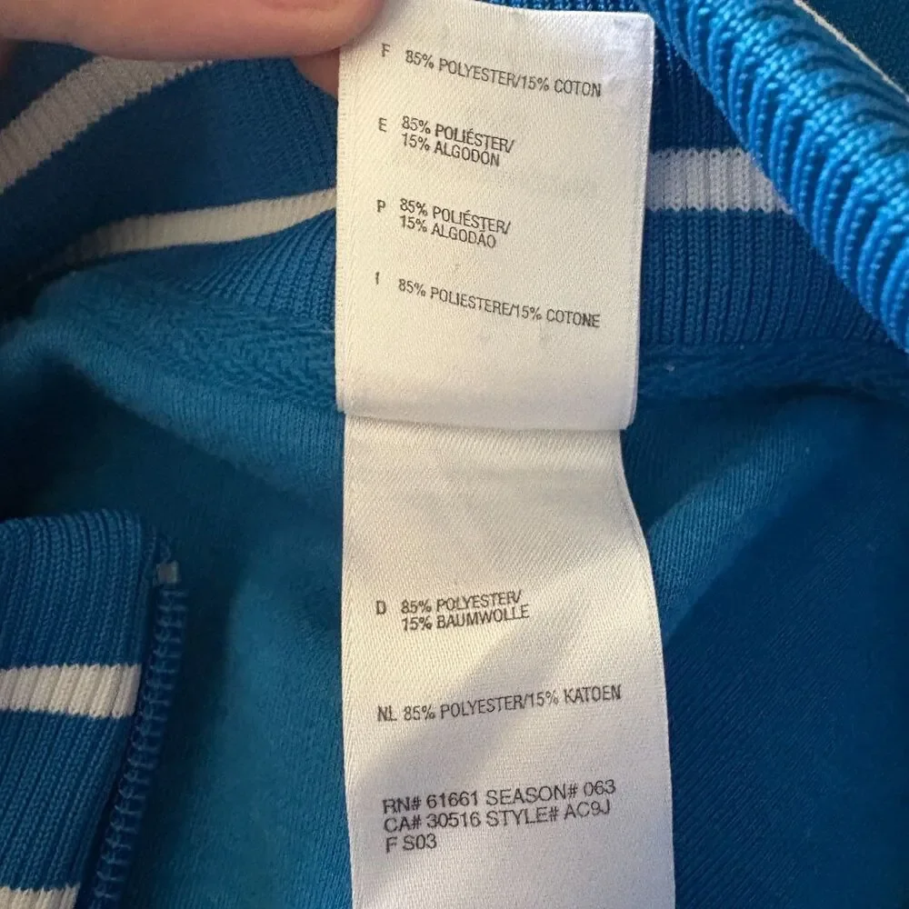 The North Face Boys Slacker Track Jacket Blue White‎ Retro Sporty Size Large